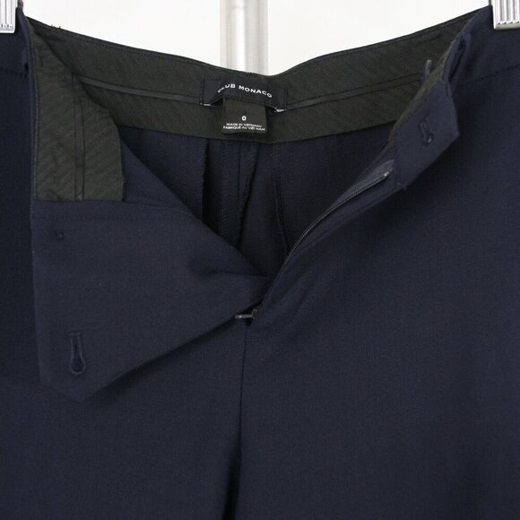 Club‎ Monaco Borrem Navy Wool Blend Tailored Career Work Trouser Ankle Pant Sz 0 - Picture 10 of 13